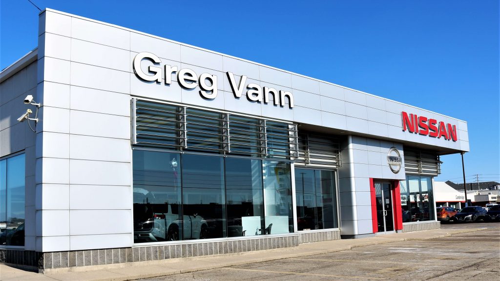 greg vann nissan cambridge ontario dealership building front photo